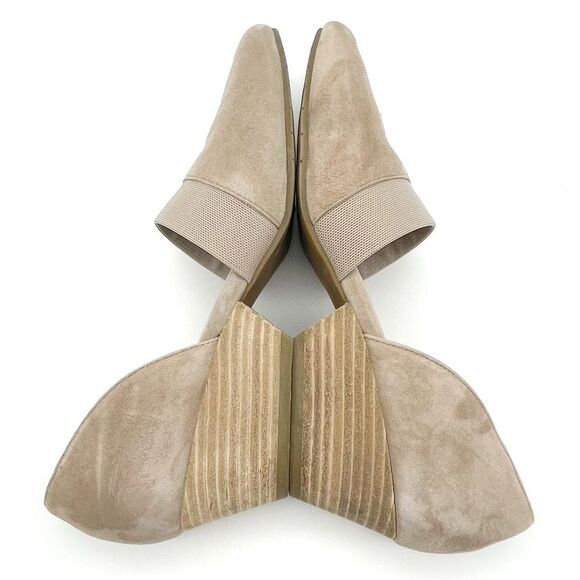 Eileen Fisher Hilly Wedge d'Orsay Pump in Earth Beige Taupe Suede Women’s Size 9 - Picture 14 of 16